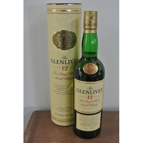 237 - A 70cl bottle of The Glenlivet 12 year old single malt Scotch whisky, in original card presentation ... 