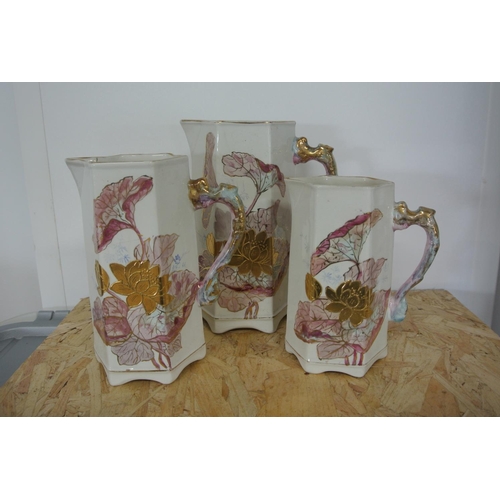 248 - A set of 3 antique Victorian graduated ceramic jugs.