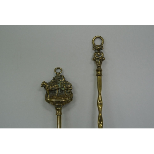 407 - 2 antique brass toasting forks.