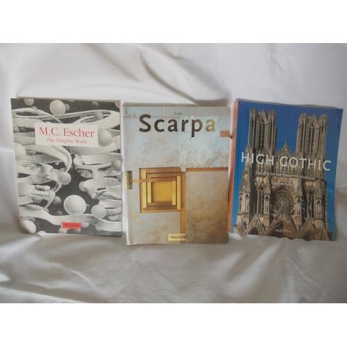 214 - A lot of three softback Taschen books on art and architecture, titles include M.C Escher, Scarpa & H... 