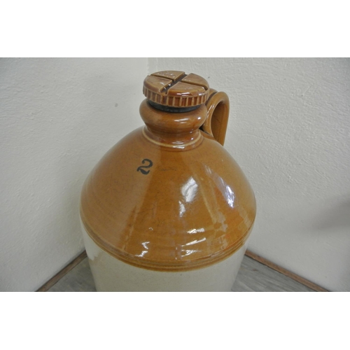 63 - A large antique stoneware bottle, with makers stamp 'Pearsons - Chesterfield', with original stopper... 