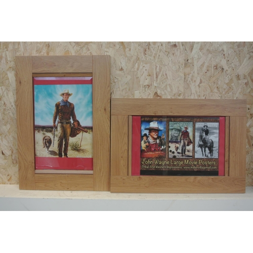 81 - 2 framed John Wayne/ Western pictures.