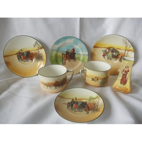 145 - A collection of Royal Doulton series ware comprising cups, plates, saucer, vase.