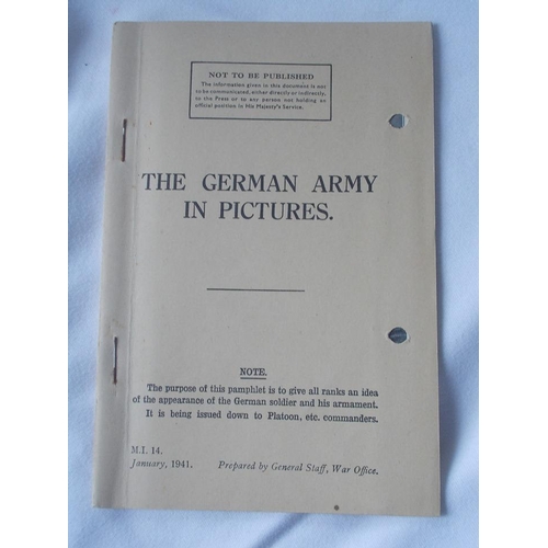 151 - A rare World War II War Office issue pamphlet, M.I 14, dated January 1941, titled The German Army in... 