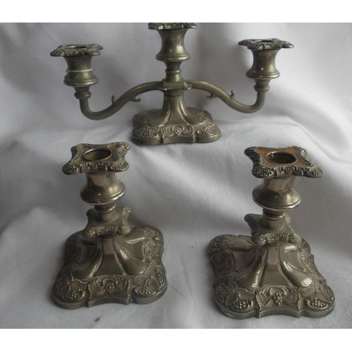 156 - A stunning matching set of silver plated candelabra and candlesticks.