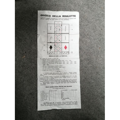 207 - A stunning vintage cased Italian Roulette with folding game board, counters/ chips & fitted case.