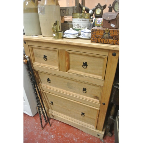 363 - A Mexican pine chest of drawers.