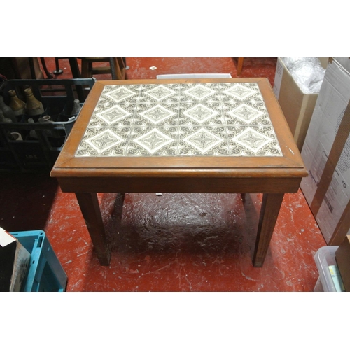 90 - A vintage tiled top coffee table