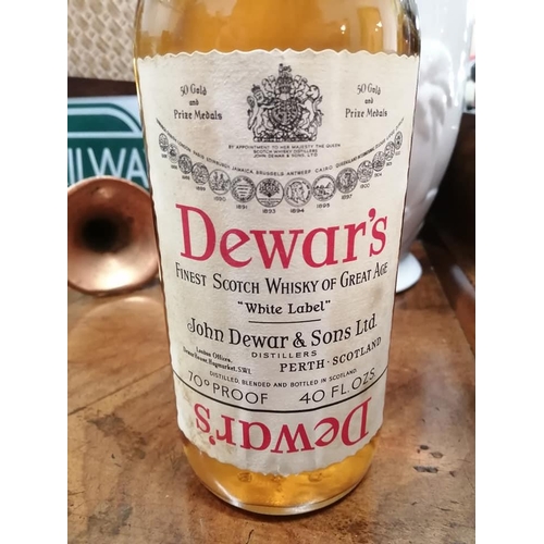 382 - A vintage unopened 1 litre bottle of Dewar's finest scotch whisky.