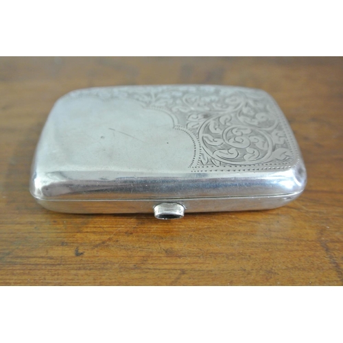 221 - A stunning antique sterling silver cigarette with decorative engraved design, produced by William Ha... 