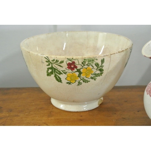 231 - A collection of antique Irish/ English spongeware to include 2 bowls & a small jug.