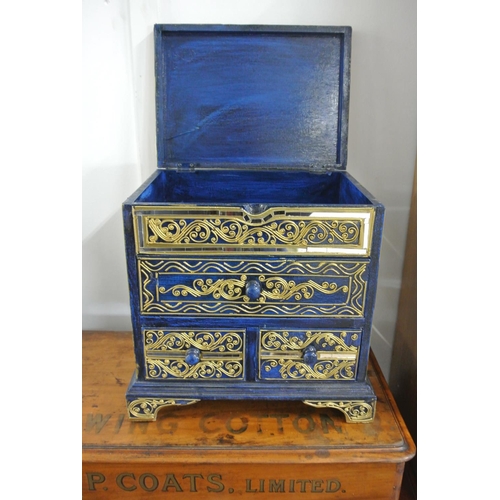 235 - A decorative wooden trinket/ jewellery box.