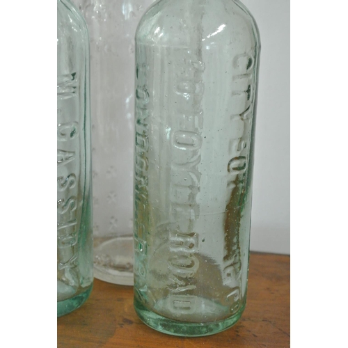 273 - A collection of 3 vintage/ antique glass mineral bottles.