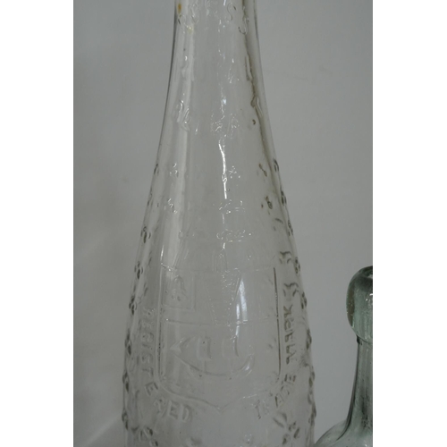 273 - A collection of 3 vintage/ antique glass mineral bottles.