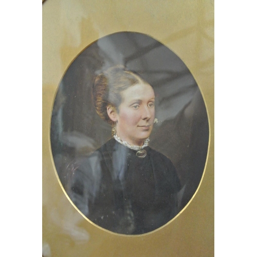 276 - An oval framed unsigned portrait of a Victorian lady.