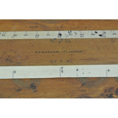 282 - A collection of 4 antique/ vintage rulers.