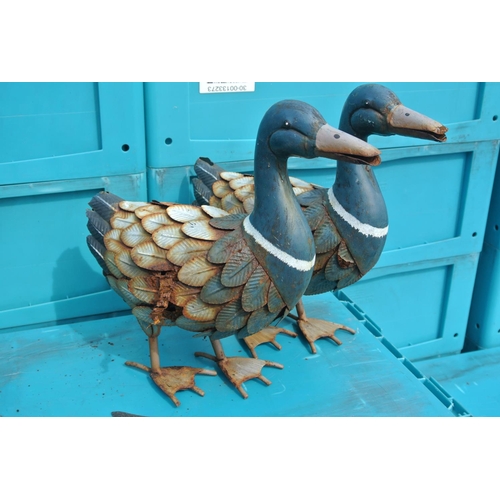 361 - 2 metal ducks.