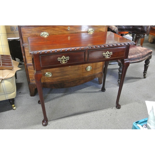 429 - An antique style console table/ desk with drawers.