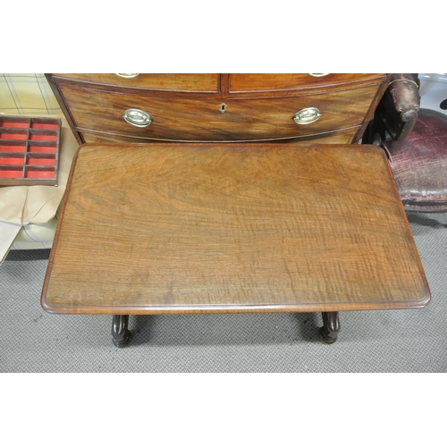 434 - A stunning antique/ Victorian walnut side/ console table with turned cross bar.