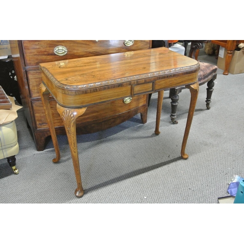 435 - A stunning antique/ Victorian Rosewood turnover card table.