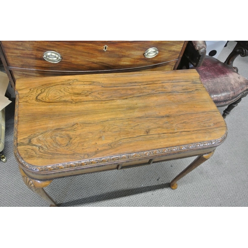 435 - A stunning antique/ Victorian Rosewood turnover card table.