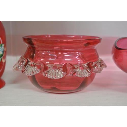 120 - An antique Victorian Ruby glass dish.