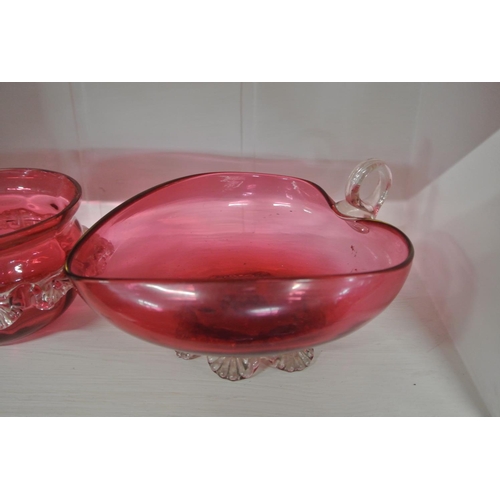 121 - An antique Victorian Ruby Glass dish/ jug.