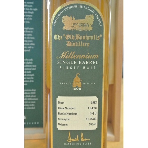 151 - A 70cl bottle of Bushmills 'Millennium Malt',Single Malt Irish whiskey, dated 1982, from cask number... 