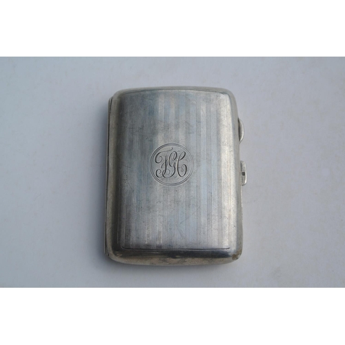 79 - An antique sterling silver cigarette case with gilt interior, produced by E J Trevitt & Sons, fully ... 