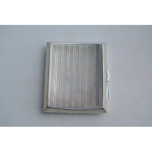 81 - An antique sterling silver cigarette case with gilt interior, produced by W J Myatt & Co, fully hall... 