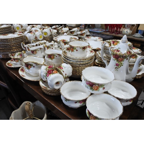 141 - An amazing & extensive collection of Royal Albert Old Country Roses ceramics, to include 37 cups, 44... 