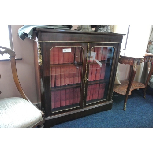 120 - A stunning antique 2 door Pier cabinet with decorative brass hardware & key.