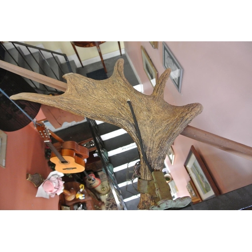 148 - An unusual moose antler pendant lamp.