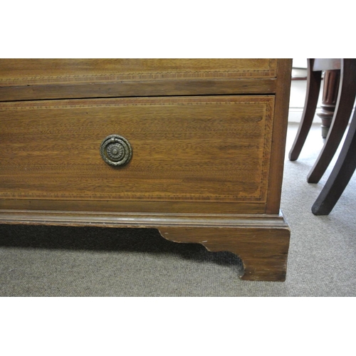 219 - A stunning antique inlaid writing bureau on bracket feet, with original key.