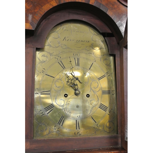 314 - A stunning antique 19th Century flame mahogany cased Scottish longcase/ Grandfather clock, with bras... 