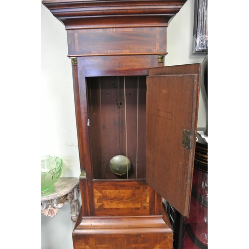 314 - A stunning antique 19th Century flame mahogany cased Scottish longcase/ Grandfather clock, with bras... 