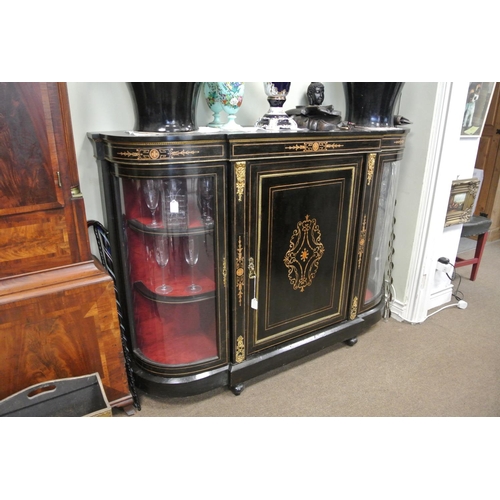 316 - A stunning antique Victorian sideboard/ display cabinet, (curved glass has been replaced with perspe... 