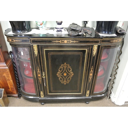 316 - A stunning antique Victorian sideboard/ display cabinet, (curved glass has been replaced with perspe... 