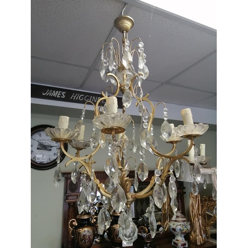 409 - An antique style 6 branch chandelier/ light fitting.