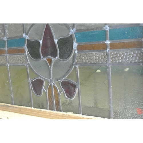 104 - A collection of 3 antique Stained Glass Windows, from the original Portrush Train Station.