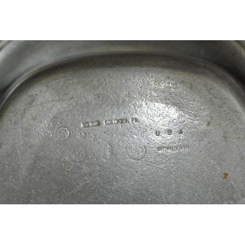 191 - A Small Lot of Collectibles to include Two Pewter Plates stamped Wilton Columbia USA and other Ink B... 