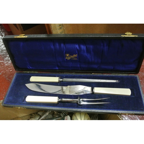 205 - A Boxed Lot of Cutlery including a Sheffield Carving Set