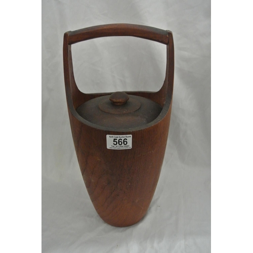 566 - A vintage/ mid century teak ice bucket By Jens Quistrgaard, for Dansk Denmark.