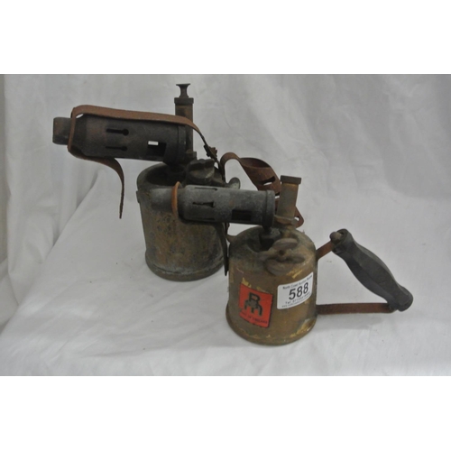 588 - 2 vintage/ retro paraffin blow torches.