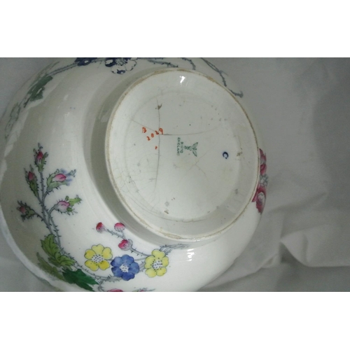 594 - A decorative antique chamber pot, along with similar fruit bowl.