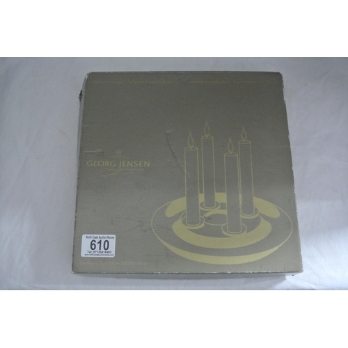 610 - A stunning vintage Georg Jensen Advent Candleholder in original card box.