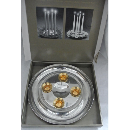 610 - A stunning vintage Georg Jensen Advent Candleholder in original card box.