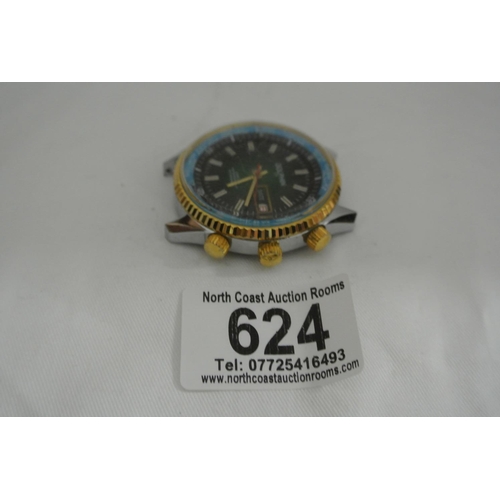 624 - A vintage/ retro Dolphin 17 gents wristwatch (a/f).