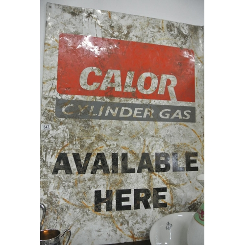 647 - A large metal Calor Gas sign.