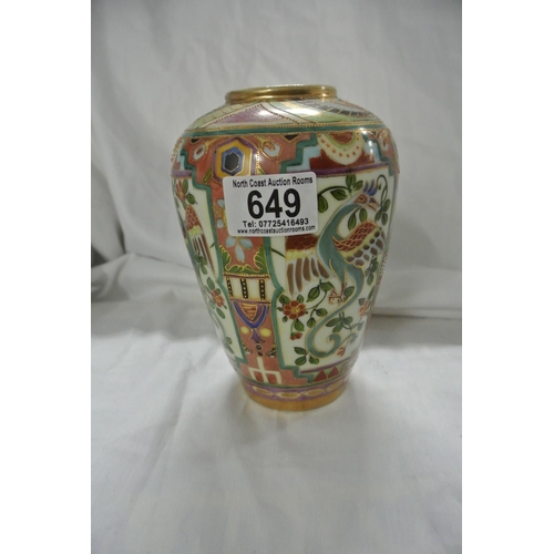 649 - A stunning hand painted Noritake vase.